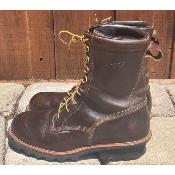 VTG Red Wing LoggerMax Boots EH Mens 15 D Brown Patina 9\
